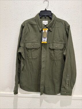 Lucky Brand Olive Green Military-Style Shirt Jacket